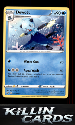 Dewott 034/185 Pokemon Uncommon SWSH04: Vivid Voltage Card NM