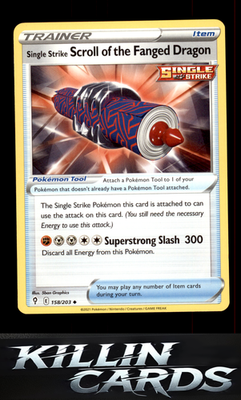Single Strike Scroll of the Fanged Dragon 158/203 Pokemon Uncommon SWSH07: Evolv