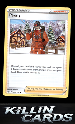 Peony 150/198 Pokemon Uncommon SWSH06: Chilling Reign Card NM