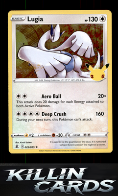 Lugia 022/025 Pokemon Holo Rare Celebrations Card NM