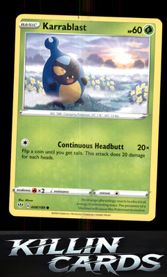 Karrablast 008/189 Pokemon Common SWSH03: Darkness Ablaze Card NM