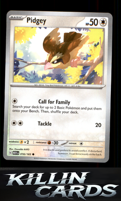 Pidgey 016/165 Pokemon Common SV: Scarlet & Violet 151 Card NM