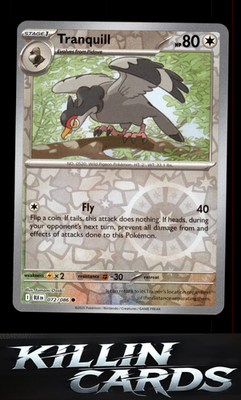 Reverse Holofoil Tranquill 072/086 Pokemon Common SV: Black Bolt Card NM