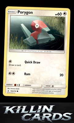 Porygon (155) 155/214 Pokemon Common SM - Unbroken Bonds Card NM