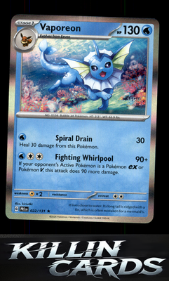 Vaporeon 022/131 Pokemon Rare SV: Prismatic Evolutions Card NM