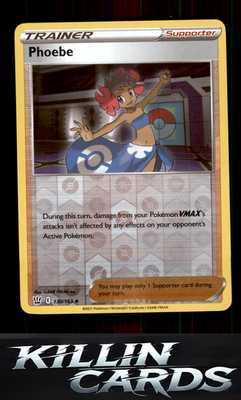 Reverse Holofoil Phoebe 130/163 Pokemon Uncommon SWSH05: Battle Styles Card NM