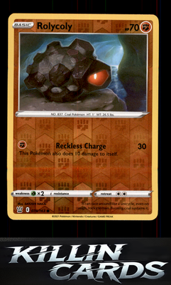 Reverse Holofoil Rolycoly 078/163 Pokemon Common SWSH05: Battle Styles Card NM