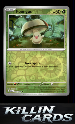 Reverse Holofoil Foongus 010/086 Pokemon Common SV: Black Bolt Card NM