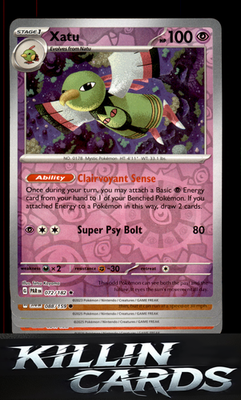 Reverse Holofoil Xatu 072/182 Pokemon Rare SV04: Paradox Rift Card NM