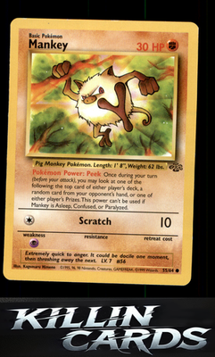 Mankey 55/64 Pokemon Common Jungle Card LP