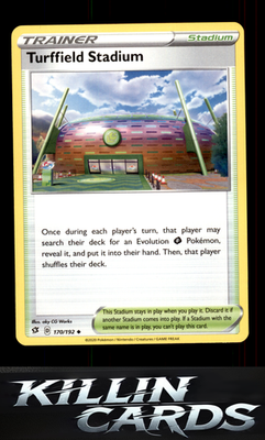 Turffield Stadium 170/192 Pokemon Uncommon SWSH02: Rebel Clash Card NM