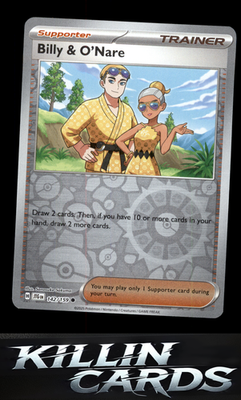 Reverse Holofoil Billy & O'Nare 142/159 Pokemon Common SV09: Journey Together Ca