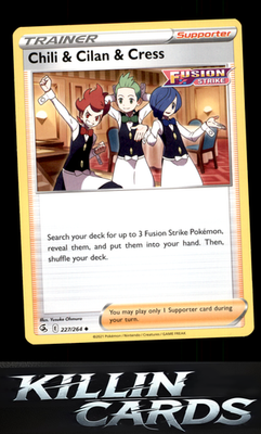 Chili & Cilan & Cress 227/264 Pokemon Uncommon SWSH08: Fusion Strike Card NM