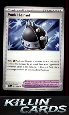 Punk Helmet 092/094 Pokemon Uncommon ME02: Phantasmal Flames Card NM