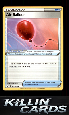 Air Balloon 156/202 Pokemon Uncommon SWSH01: Sword & Shield Base Set Card NM