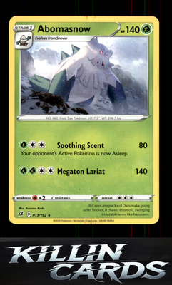 Abomasnow 013/192 Pokemon Rare SWSH02: Rebel Clash Card LP