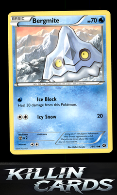 Bergmite 36/114 Pokemon Common XY - Steam Siege Card NM