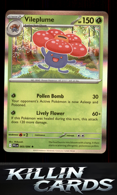 Vileplume 003/094 Pokemon Rare ME02: Phantasmal Flames Card NM