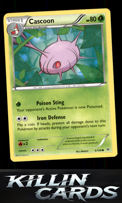 Cascoon 6/108 Pokemon Common XY - Roaring Skies Card NM