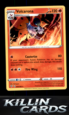 Volcarona 030/189 Pokemon Rare SWSH03: Darkness Ablaze Card NM