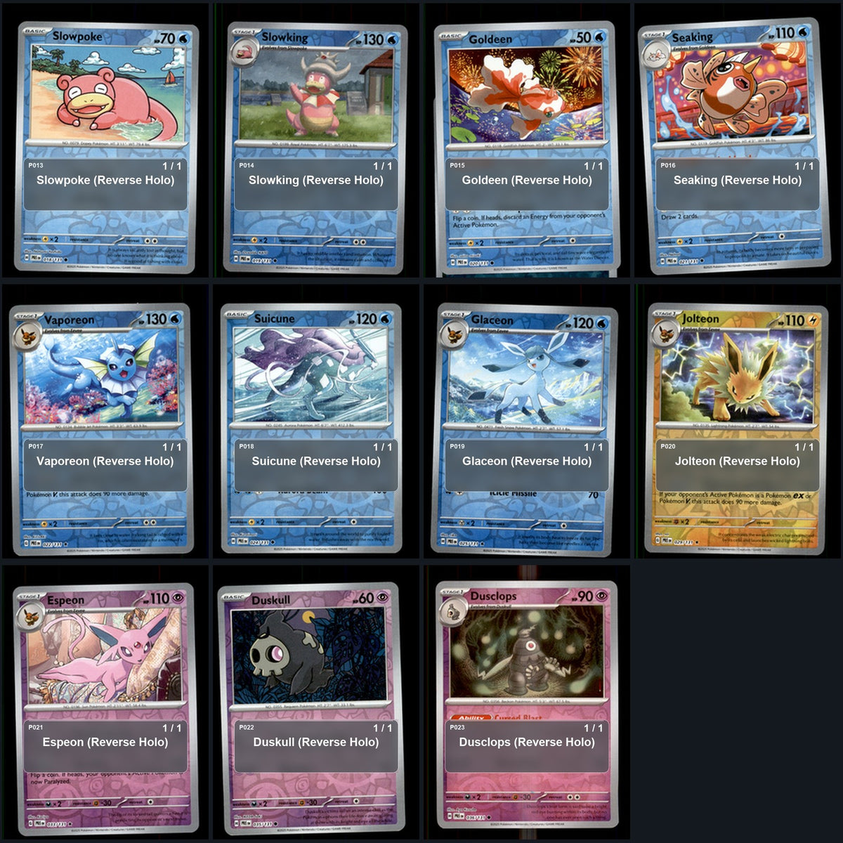 Pokemon TCG SV: Prismatic Evolutions Reverse Holo Master Set 83 Reverse Holo