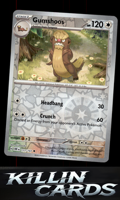 Reverse Holofoil Gumshoos 177/197 Pokemon Uncommon SV03: Obsidian Flames Card NM