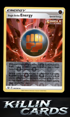 Reverse Holofoil Single Strike Energy 141/163 Pokemon Uncommon SWSH05: Battle St