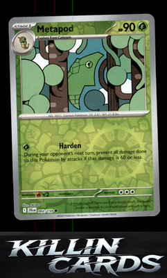 Reverse Holofoil Metapod 002/159 Pokemon Common SV09: Journey Together Card NM