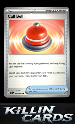 Call Bell 165/191 Pokemon Uncommon SV08: Surging Sparks Card NM