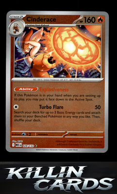 Reverse Holofoil Cinderace 028/132 Pokemon Rare ME01: Mega Evolution Card NM