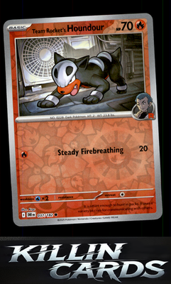 Reverse Holofoil Team Rocket's Houndour 037/182 Pokemon Common SV10: Destined Ri