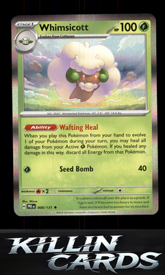 Whimsicott 008/131 Pokemon Rare SV: Prismatic Evolutions Card NM