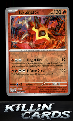 Reverse Holofoil Turtonator - 025/142 025/142 Pokemon Common SV07: Stellar Crown