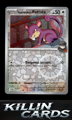 Reverse Holofoil Team Rocket's Rattata 147/182 Pokemon Common SV10: Destined Riv