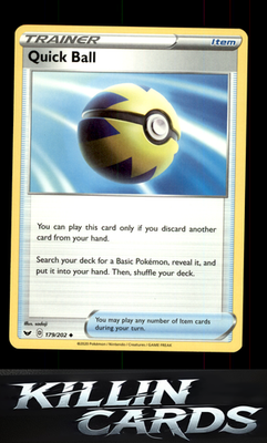 Quick Ball 179/202 Pokemon Uncommon SWSH01: Sword & Shield Base Set Card LP
