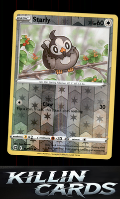 Reverse Holofoil Starly 117/172 Pokemon Common SWSH09: Brilliant Stars Card NM