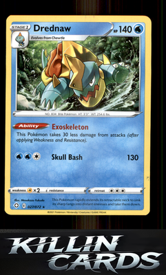 Drednaw 027/072 Pokemon Rare Shining Fates Card NM