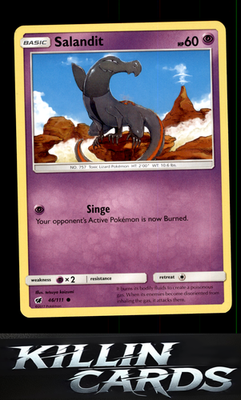 Salandit 46/111 Pokemon Common SM - Crimson Invasion Card NM
