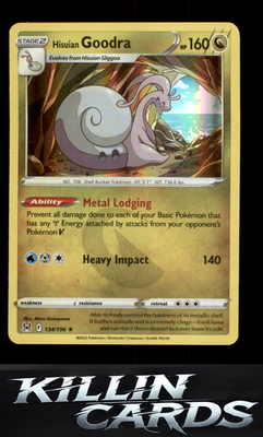 Hisuian Goodra 134/196 Pokemon Holo Rare SWSH11: Lost Origin Card NM