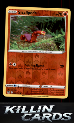 Reverse Holofoil Sizzlipede 029/163 Pokemon Common SWSH05: Battle Styles Card NM