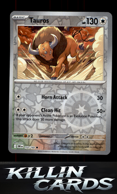 Reverse Holofoil Tauros 152/182 Pokemon Common SV10: Destined Rivals Card NM