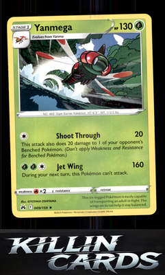 Yanmega 009/159 Pokemon Rare SWSH: Crown Zenith Card NM