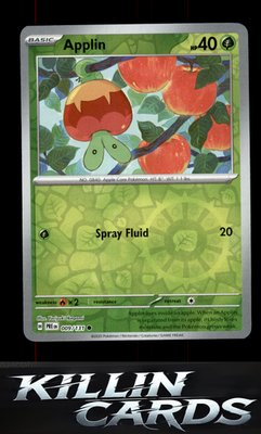 Reverse Holofoil Applin 009/131 Pokemon Common SV: Prismatic Evolutions Card NM