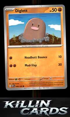 Diglett 050/165 Pokemon Common SV: Scarlet & Violet 151 Card NM