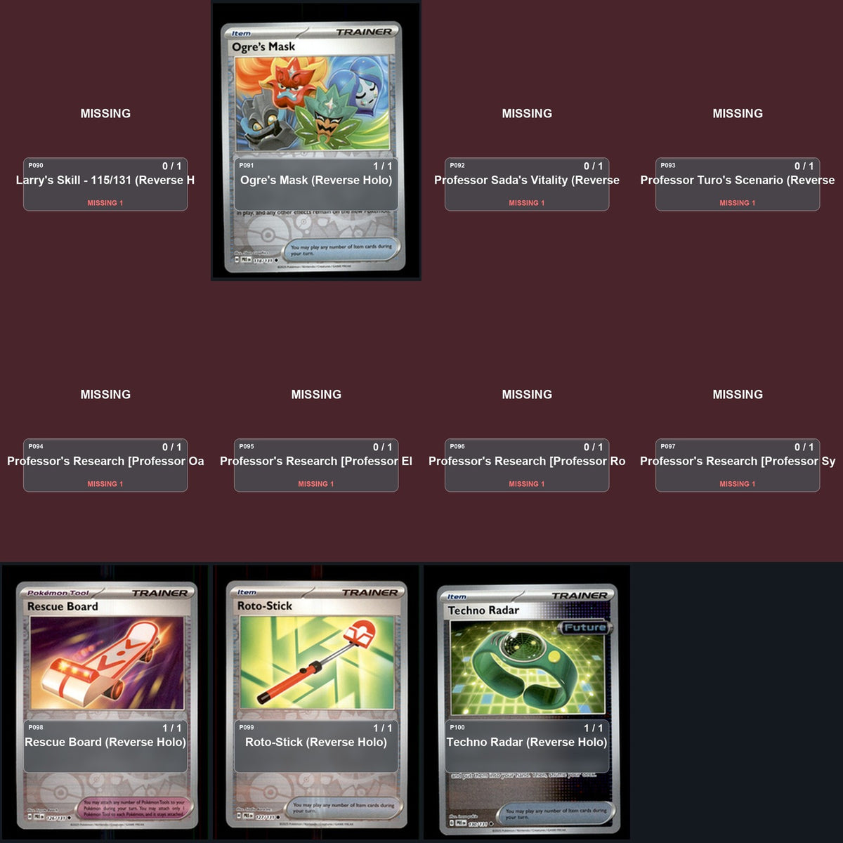 Pokemon TCG SV: Prismatic Evolutions Reverse Holo Master Set 83 Reverse Holo