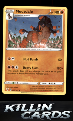 Mudsdale 097/185 Pokemon Rare SWSH04: Vivid Voltage Card NM