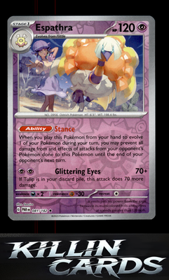 Reverse Holofoil Espathra - 081/182 081/182 Pokemon Rare SV04: Paradox Rift Card