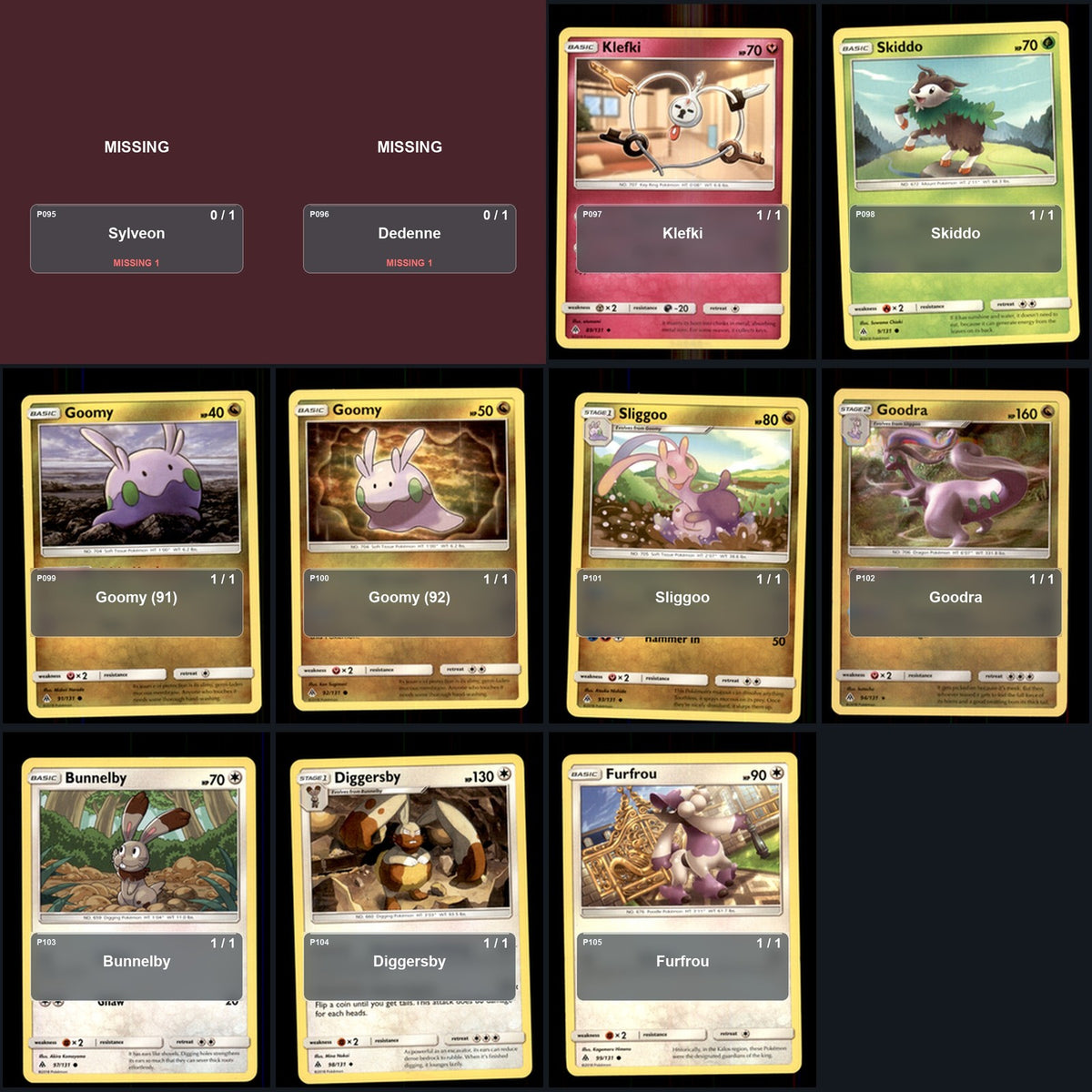 Pokemon TCG SM - Forbidden Light C/UC/R Standard Set 81 Cards