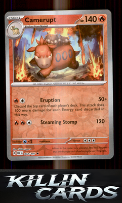 Reverse Holofoil Camerupt 032/197 Pokemon Uncommon SV03: Obsidian Flames Card NM