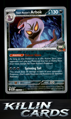 Reverse Holofoil Team Rocket's Arbok 113/182 Pokemon Uncommon SV10: Destined Riv